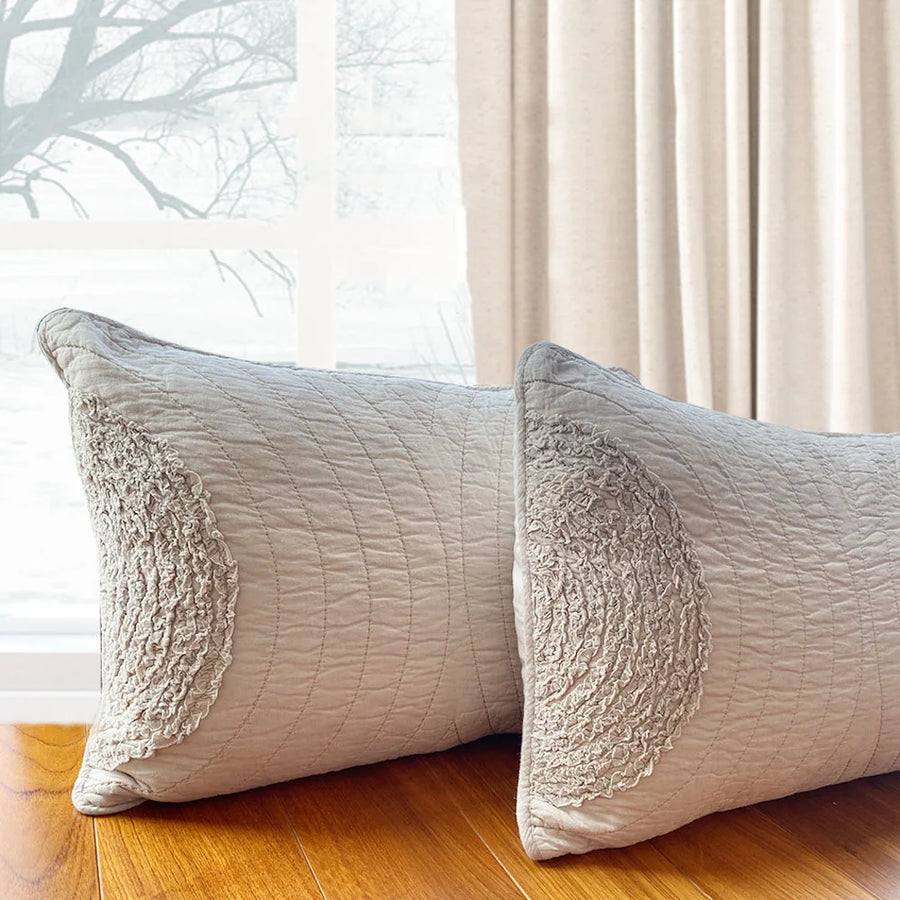 Embroidered Cotton Pillow Cover Set