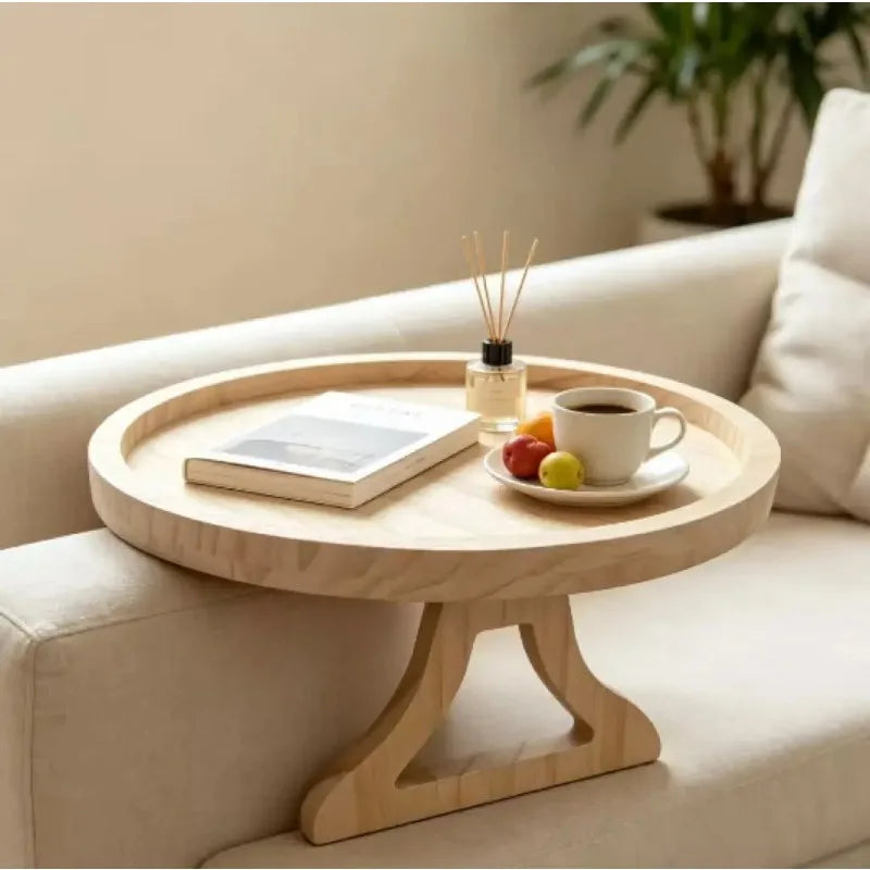 Sofa Tray Table Sofa Armrest Clip-On Tray Natural wooden Sofa Tray