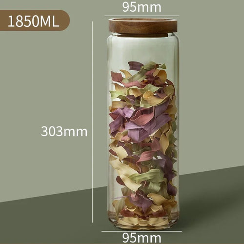 Glass Storage Canister with Wood Lid