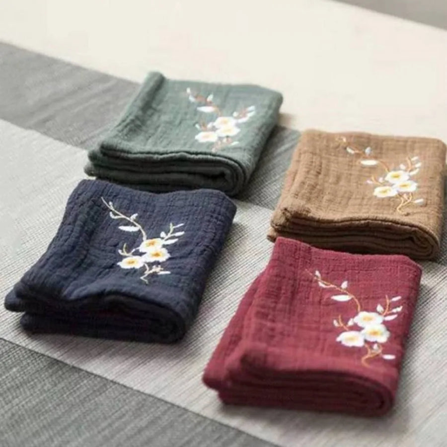 Embroidered Cotton Tea Towel