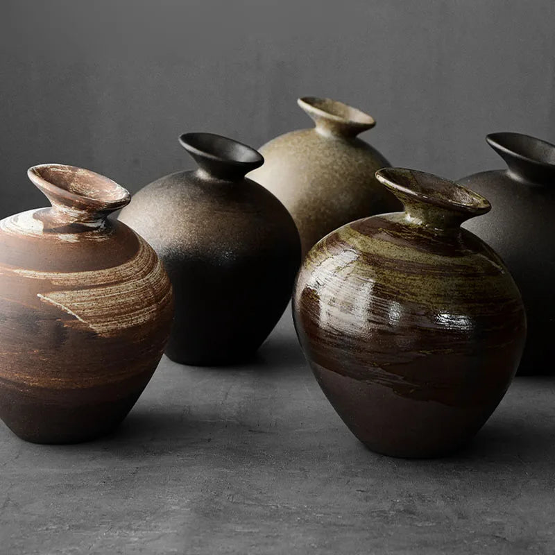 Matte Black Terracotta Vase