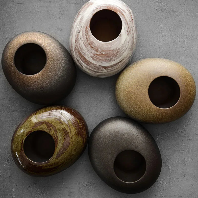 Matte Black Terracotta Vase