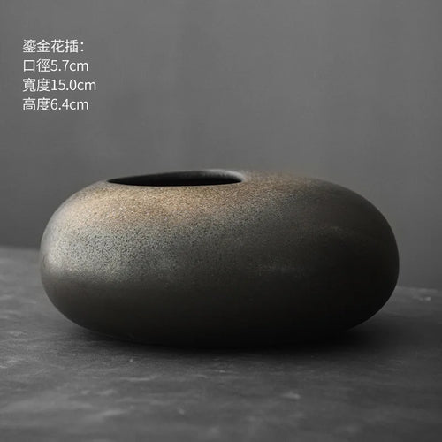 Matte Black Terracotta Vase
