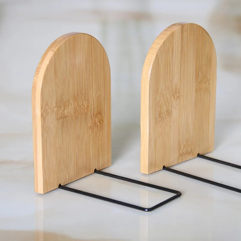 Natural Bamboo Bookends