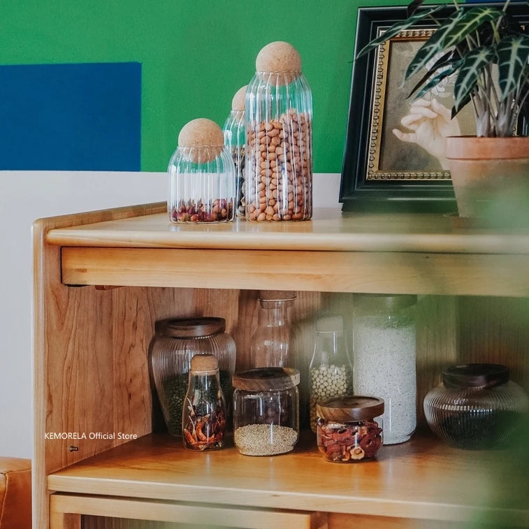 Glass Storage Canister with Wood Lid