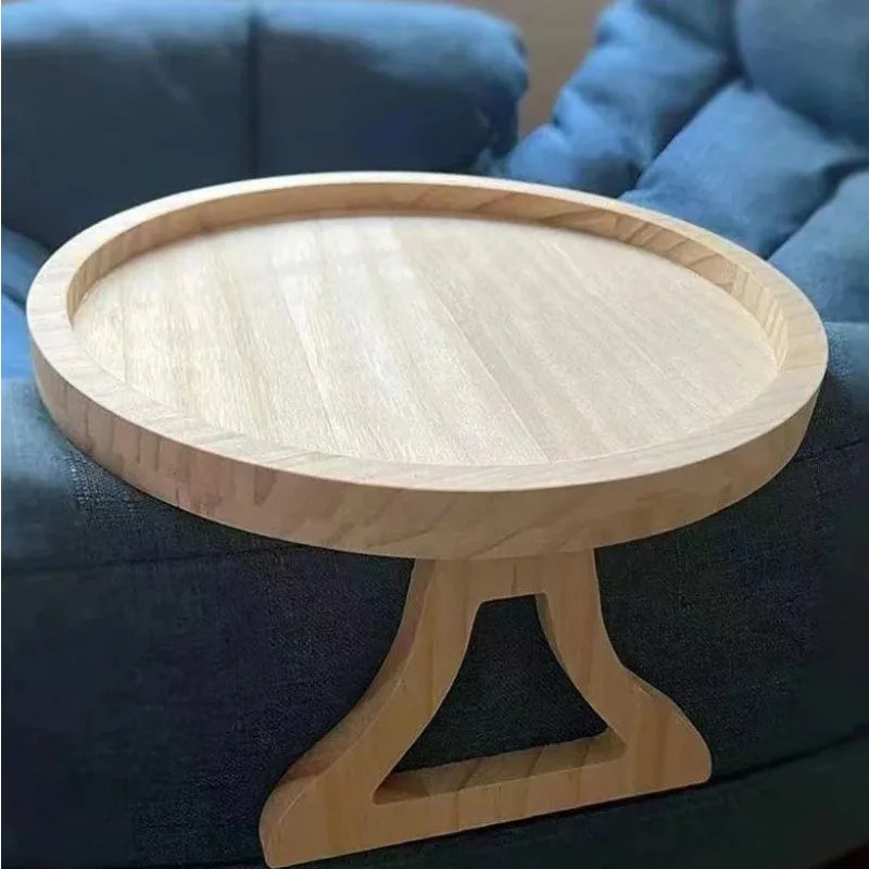 Sofa Tray Table Sofa Armrest Clip-On Tray Natural wooden Sofa Tray