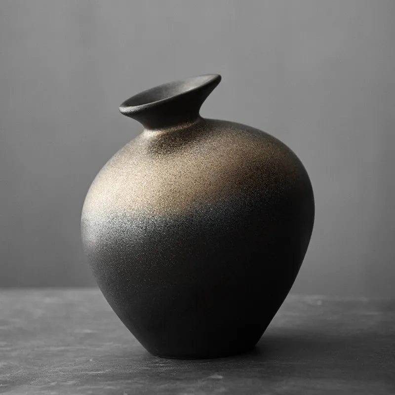 Matte Black Terracotta Vase