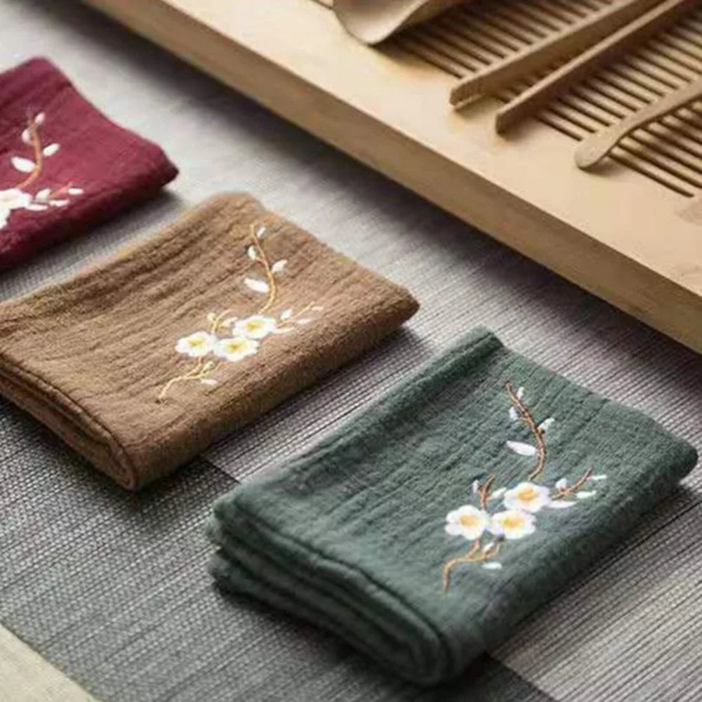 Embroidered Cotton Tea Towel