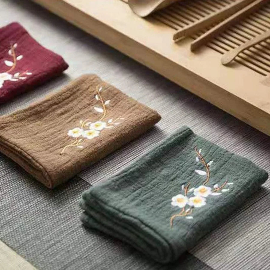 Embroidered Cotton Tea Towel
