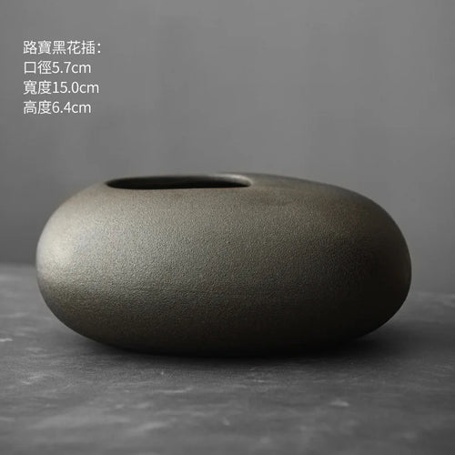 Matte Black Terracotta Vase